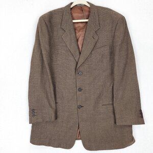 Giorgio Armani Jacket Mens 44 Long Brown Virgin Wool Three Button Collezioni